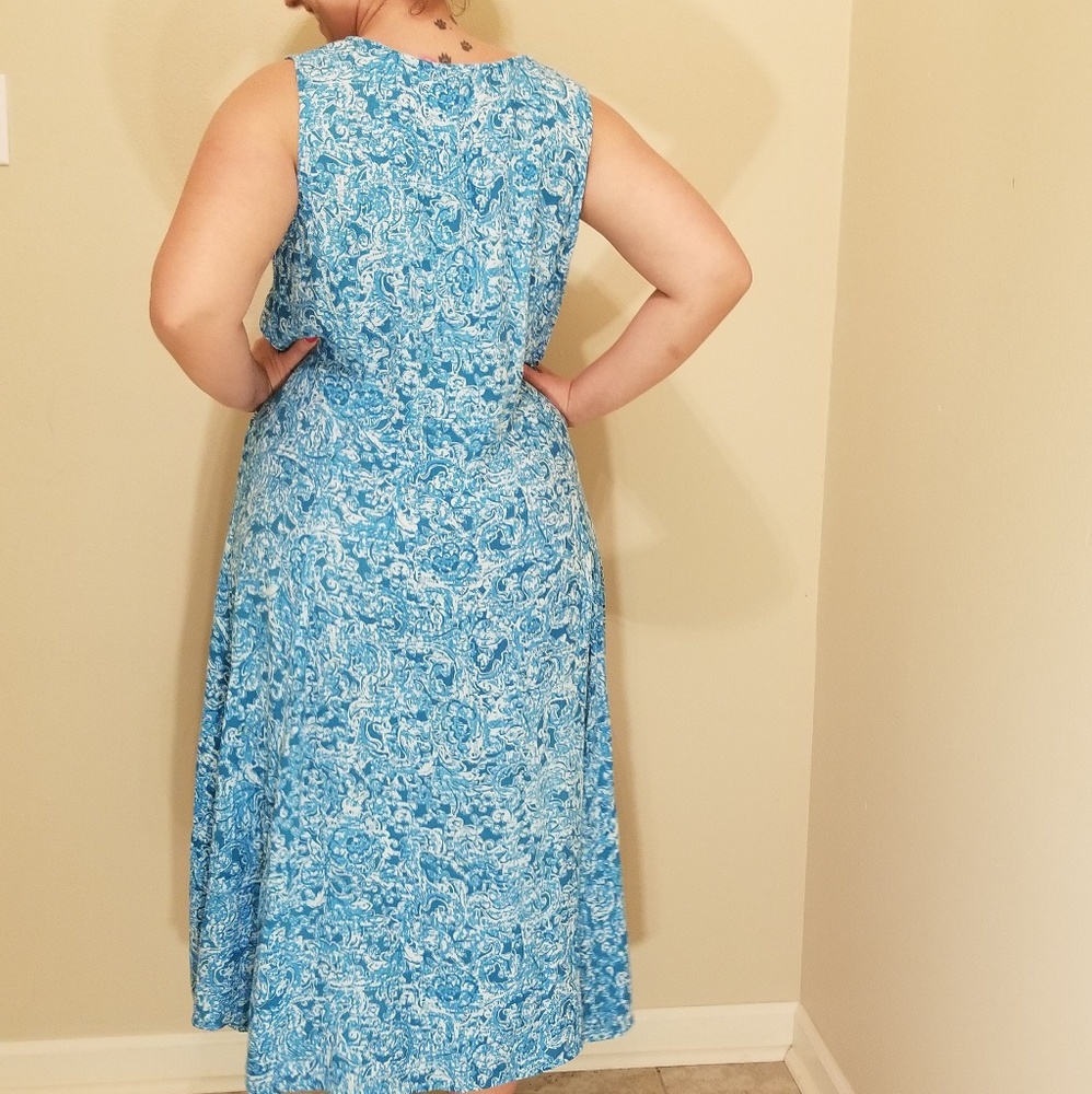 Flowy Summer Turquoise Maxi Dress Size M